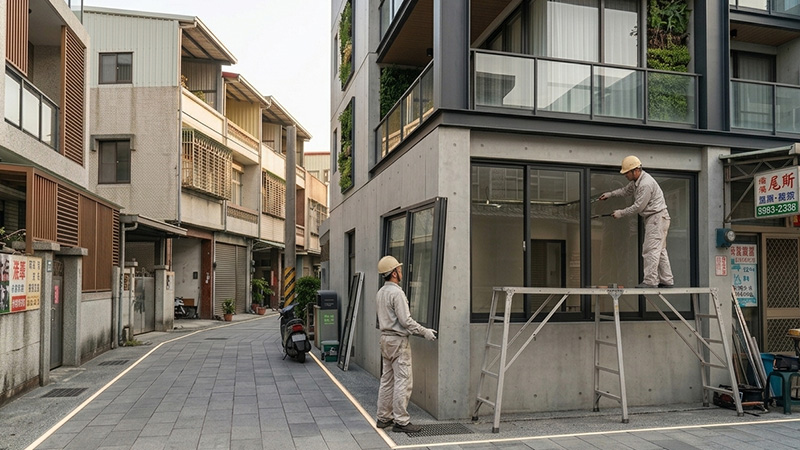 馬路邊住宅隔音窗施工案例