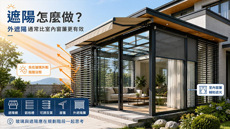 遮陽怎麼做?外遮陽通常比室內窗簾更有效