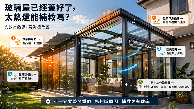 玻璃屋已經蓋好了,太熱還能補救嗎?